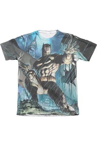 Gildan Batman Rainy Rooftop Adult Poly/cotton Short Sleeve Tee / T-shirt In White