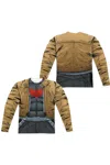 Gildan Batman Red Hood Uniform (front/back Print) Long Sleeve Adult Poly Crew Tee / T-shirt In White