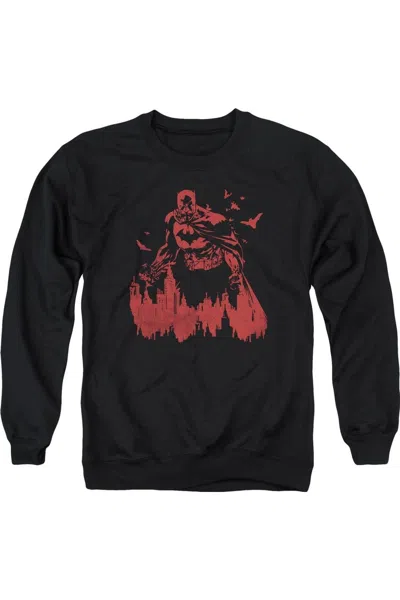 Gildan Batman Red Knight Adult Crewneck Sweatshirt In Black