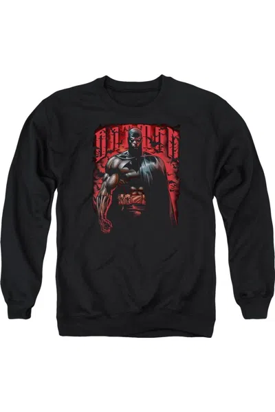 Gildan Batman Red Knight Adult Crewneck Sweatshirt In Black