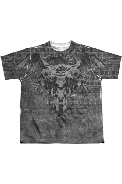 Gildan Kids' Batman Ride Free Short Sleeve Youth Poly Crew Tee / T-shirt In Gray