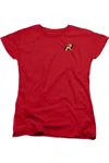 Gildan Batman Robin Logo Short Sleeve Womens Tee / T-shirt In Red