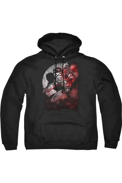 Gildan Batman Robin Spotlight Adult Pull Over Hoodie / Hooded Sweatshirt In Black
