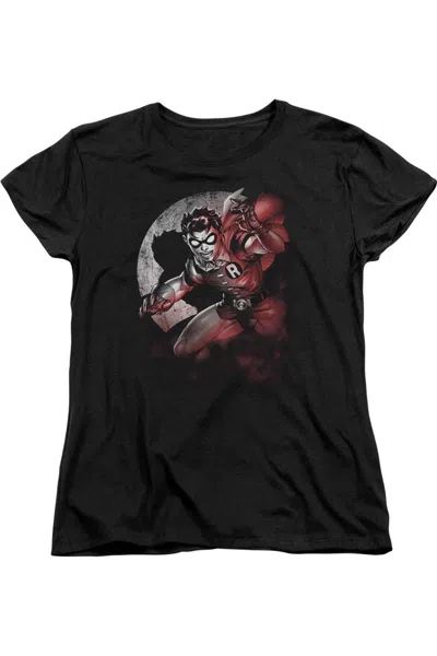 Gildan Batman Robin Spotlight Short Sleeve Womens Tee / T-shirt In Black
