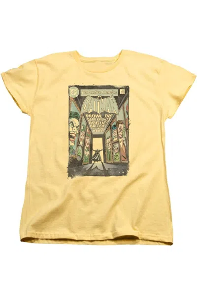 Gildan Batman Rogues Gallery Cover Short Sleeve Womens Tee / T-shirt In Yellow