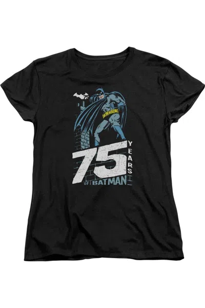 Gildan Batman Rooftop Short Sleeve Womens Tee / T-shirt In Black