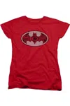 Gildan Batman Rosey Signal Short Sleeve Womens Tee / T-shirt In Red