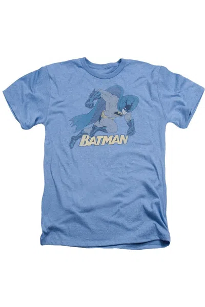 Gildan Batman Running Retro Adult Heather Tee / T-shirt In Blue