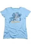 Gildan Batman Running Retro Short Sleeve Womens Tee / T-shirt In Blue