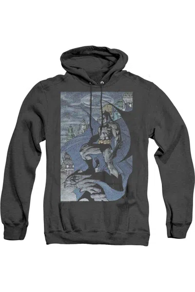 Gildan Batman Seurbat Adult Heather Hoodie / Hooded Sweatshirt In Black