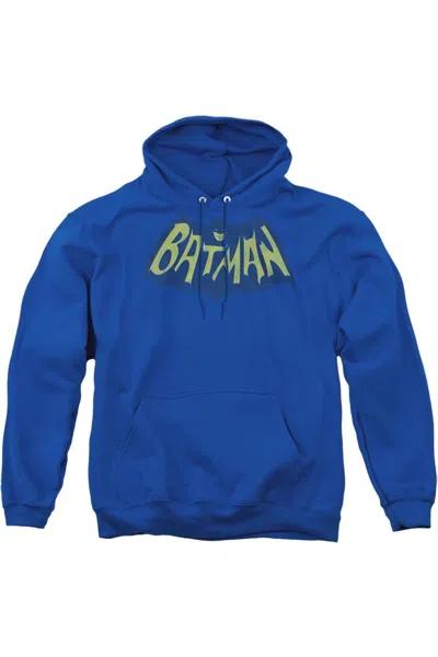 Gildan Batman Show Bat Logo Adult Pull Over Hoodie / Hooded Sweatshirt In Blue