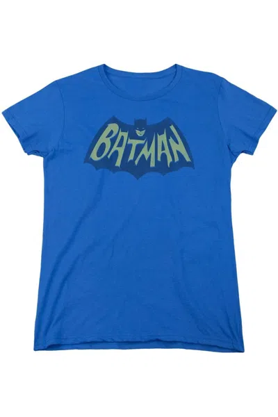 Gildan Batman Show Bat Logo Short Sleeve Womens Tee / T-shirt In Blue