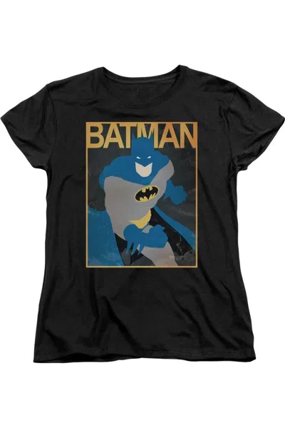 Gildan Batman Simple Bm Poster Short Sleeve Womens Tee / T-shirt In Black
