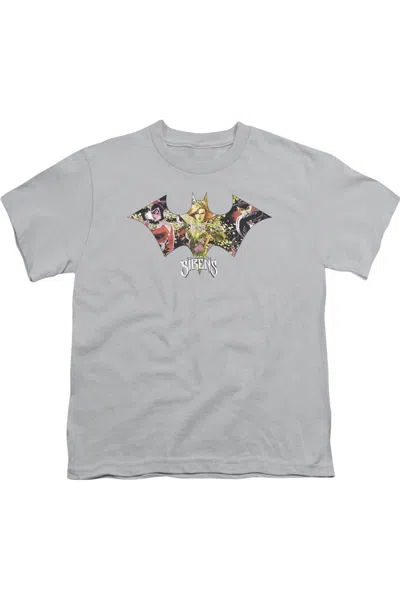 Gildan Kids' Batman Sirens Bat Short Sleeve Youth Tee / T-shirt In Gray