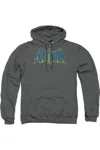 Gildan Batman Sketch Logo Adult Pull Over Hoodie / Hooded Sweatshirt In Pink