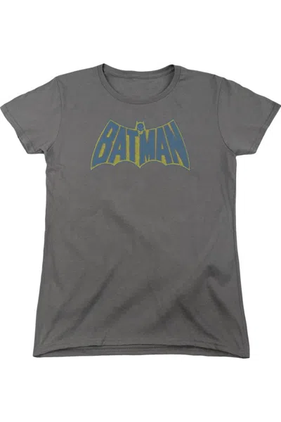 Gildan Batman Sketch Logo Short Sleeve Womens Tee / T-shirt In Gray