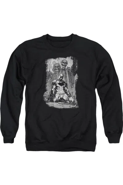 Gildan Batman Sketchy Shadows Adult Crewneck Sweatshirt In Black