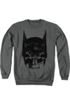 Gildan Batman Skull On Gray Adult Crewneck Sweatshirt In Pink