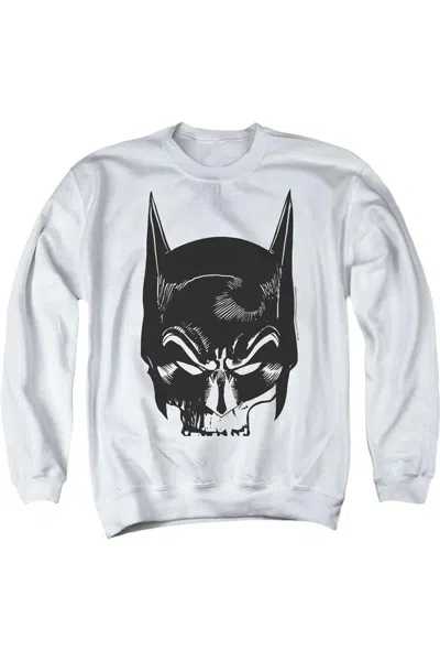 Gildan Batman Skull On White Adult Crewneck Sweatshirt