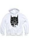 Gildan Batman Skull On White Adult Pull Over Hoodie / Hooded Sweatshirt In White