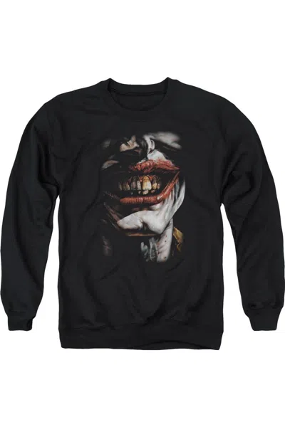 Gildan Batman Smile Of Evil Adult Crewneck Sweatshirt In Black