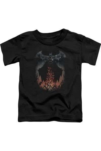Gildan Kids' Batman Smoke & Fire Short Sleeve Youth Tee / T-shirt In Black