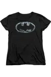 Gildan Batman Smoke Signal Short Sleeve Womens Tee / T-shirt In Black