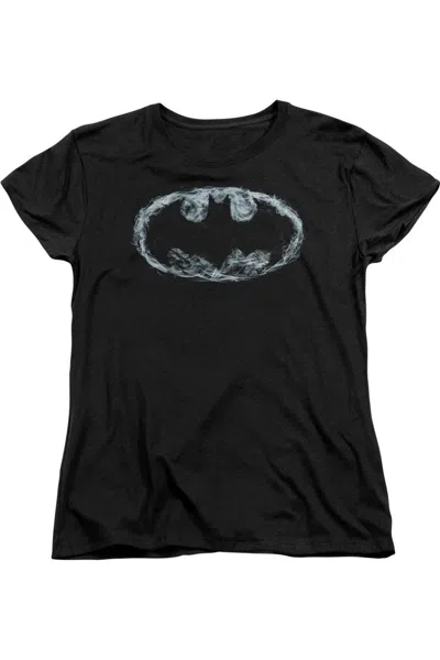 Gildan Batman Smoke Signal Short Sleeve Womens Tee / T-shirt In Black