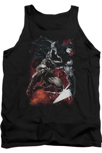 Gildan Batman Sparks Leap Adult Tank Top In Black