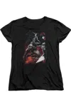 Gildan Batman Sparks Leap Short Sleeve Womens Tee / T-shirt In Black