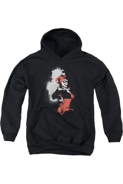 Gildan Kids' Batman Splattered Couple Youth Pull Over Hoodie / Hooded Sweatshirt In Black