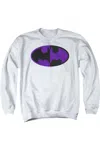Gildan Batman Split Symbol Adult Crewneck Sweatshirt In White