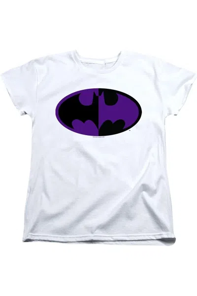 Gildan Batman Split Symbol Short Sleeve Women´s Tee / T-shirt In White