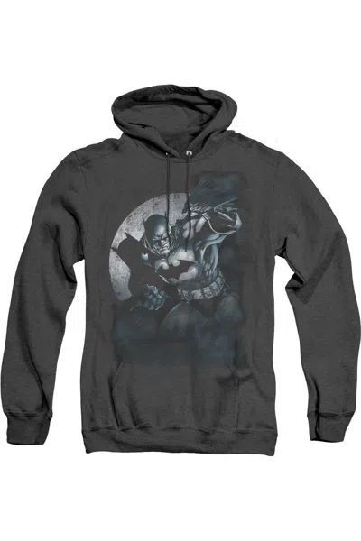 Gildan Batman Spotlight Adult Heather Hoodie / Hooded Sweatshirt In Black