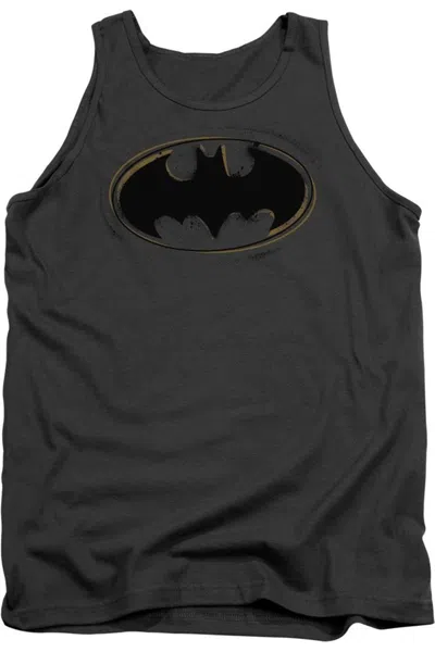 Gildan Batman Spray Paint Logo Adult Tank Top In Gray