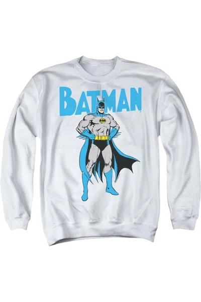 Gildan Batman Stance Adult Crewneck Sweatshirt In White