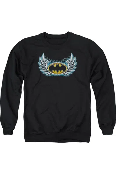 Gildan Batman Steel Wings Logo Adult Crewneck Sweatshirt In Black