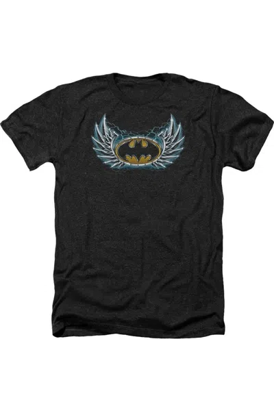 Gildan Batman Steel Wings Logo Adult Heather Tee / T-shirt In Black