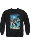 Gildan Batman Stormy Dark Knight Adult Crewneck Sweatshirt In Black