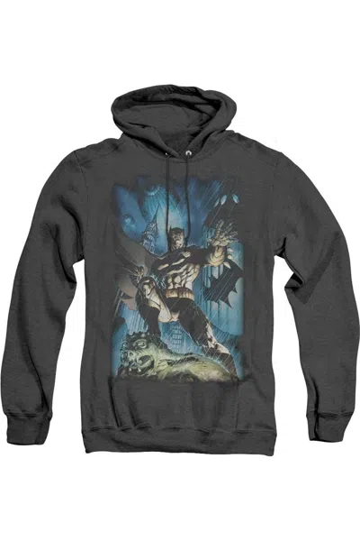 Gildan Batman Stormy Dark Knight Adult Heather Hoodie / Hooded Sweatshirt In Black