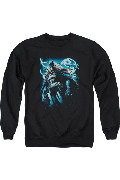 Gildan Batman Stormy Knight Adult Crewneck Sweatshirt In Black