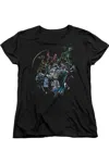 Gildan Batman Surrounded Short Sleeve Womens Tee / T-shirt In Black