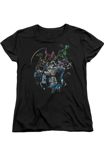 Gildan Batman Surrounded Short Sleeve Womens Tee / T-shirt In Black