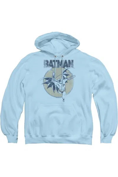 Gildan Batman Swinging Bat Adult Pull Over Hoodie / Hooded Sweatshirt In Blue