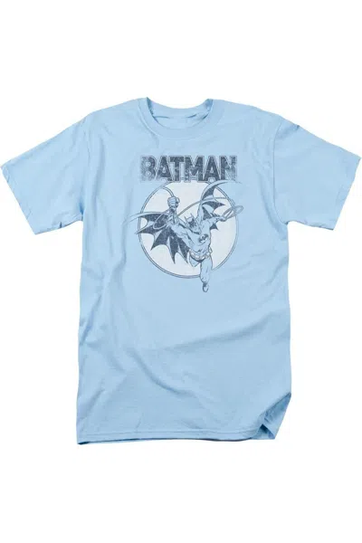 Gildan Batman Swinging Bat Short Sleeve Adult Tee / T-shirt In Blue