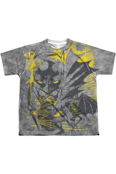 Gildan Kids' Batman Symbiotic Short Sleeve Youth Poly Crew Tee / T-shirt In Gray