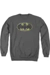 Gildan Batman Tattered Logo Adult Crewneck Sweatshirt In Pink