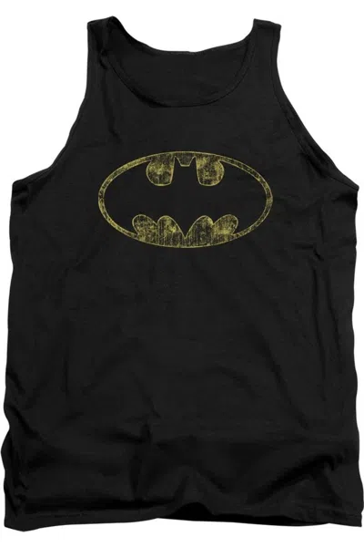 Gildan Batman Tattered Logo Adult Tank Top In Black
