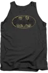 Gildan Batman Tattered Logo Adult Tank Top In Pink