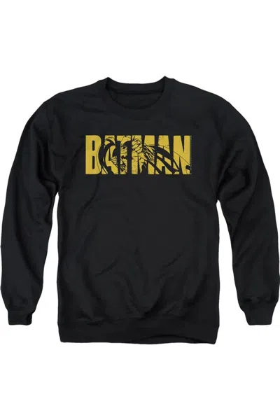 Gildan Batman Text On Black Adult Crewneck Sweatshirt